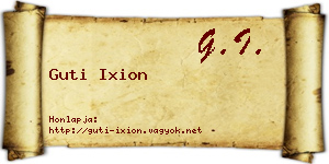 Guti Ixion névjegykártya